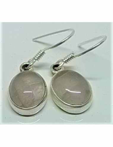 Boucles d'oreilles quartz rose argent