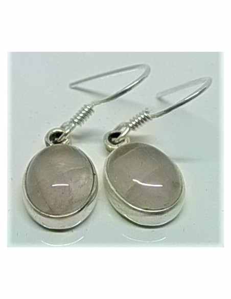 Boucles d'oreilles quartz rose argent