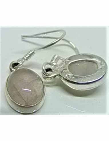 Boucles d'oreilles quartz rose argent