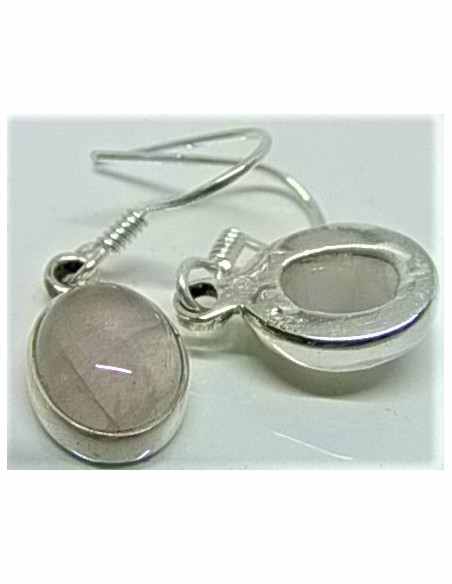 Boucles d'oreilles quartz rose argent