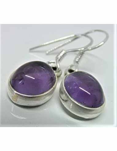 Boucles d'oreilles amethyste argent