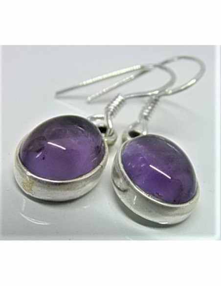 Boucles d'oreilles amethyste argent