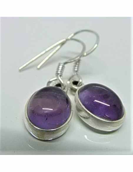 Boucles d'oreilles amethyste argent