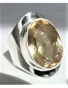 Citrine gemme bague argent