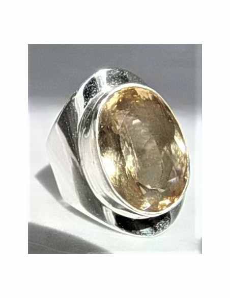 Citrine gemme bague argent