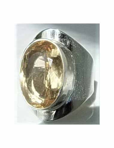 Citrine gemme bague argent