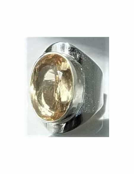 Citrine gemme bague argent