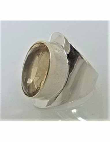 Citrine gemme bague argent