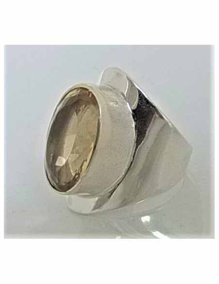 Citrine gemme bague argent