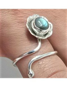Bague multi reglable labradorite argent