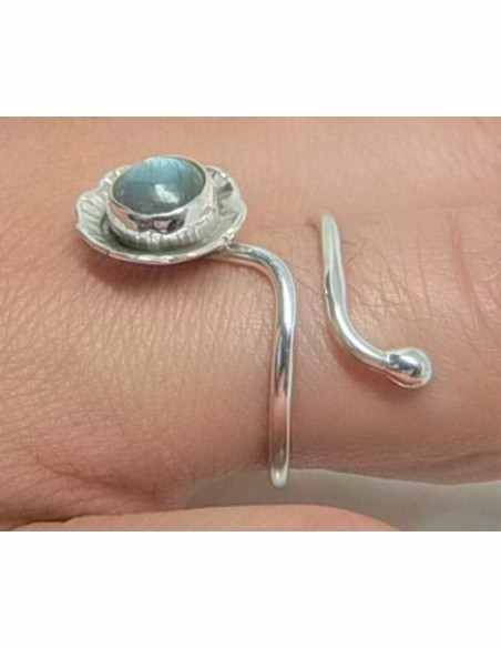 Bague multi reglable labradorite argent