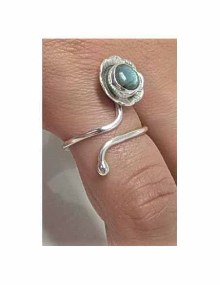 Bague multi reglable labradorite argent