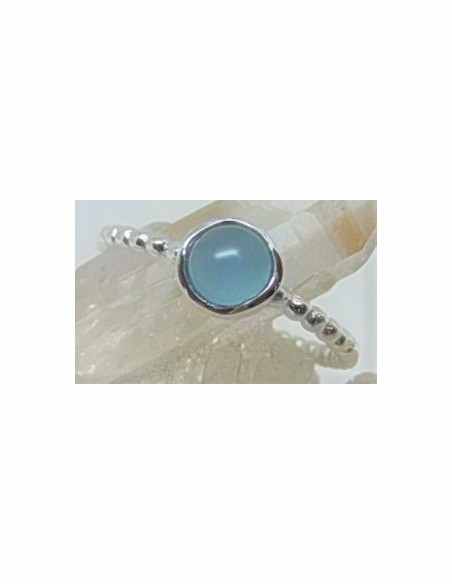 Bague calcedoine bleue argent