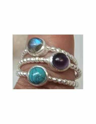 Bague calcedoine bleue argent