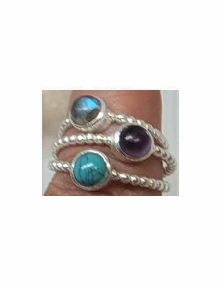 Bague calcedoine bleue argent