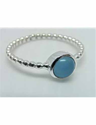 Bague calcedoine bleue argent