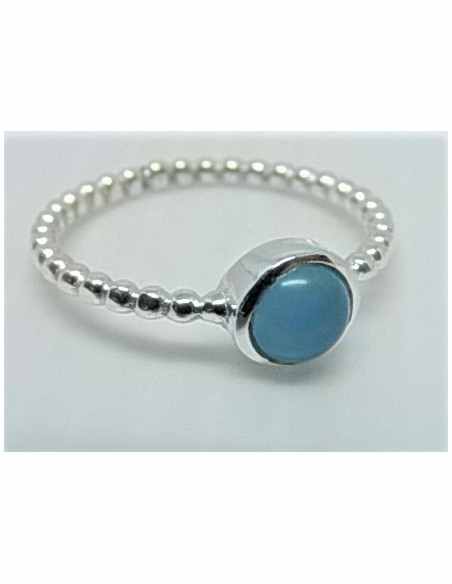 Bague calcedoine bleue argent