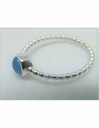 Bague calcedoine bleue argent
