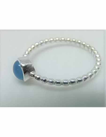 Bague calcedoine bleue argent