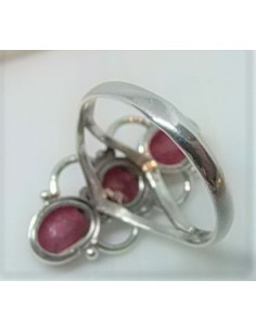 Bague spinelle rouge trois pierres 2