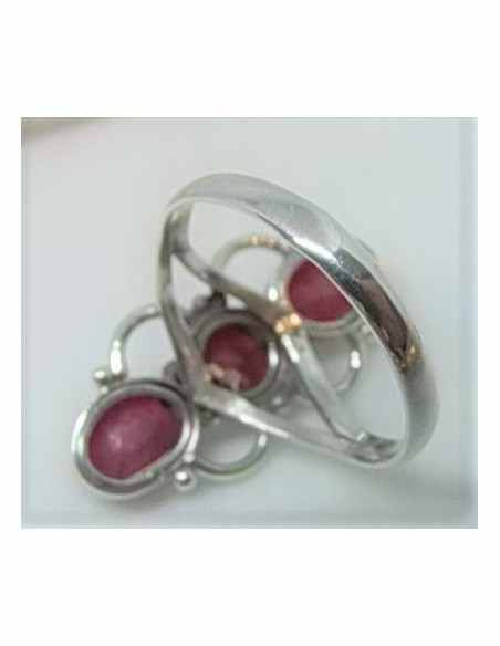 Bague spinelle rouge trois pierres