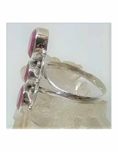 Bague spinelle rouge trois pierres