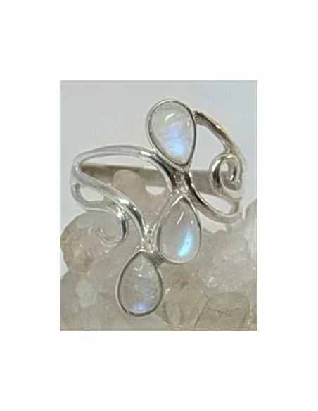 Bague trois pierres pierre de lune