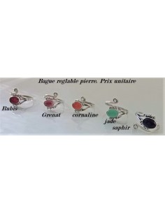 Bague reglable pierre argent
