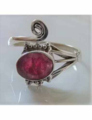 Bague reglable pierre argent