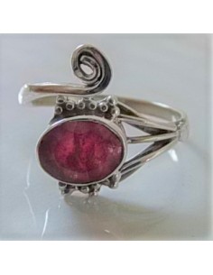 Bague reglable rubis argent 2