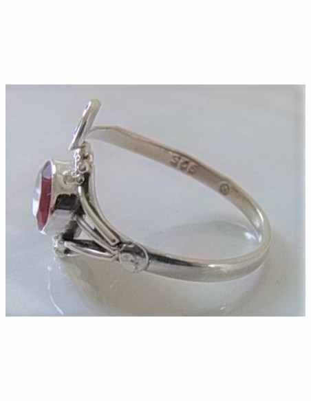 Bague reglable rubis argent
