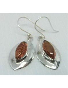 Boucles ambre argent