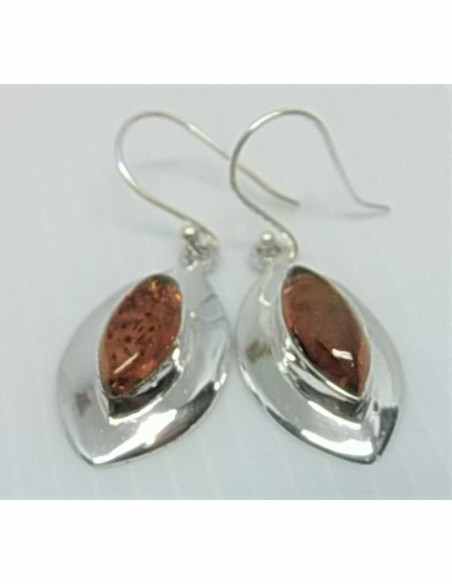 Boucles ambre argent