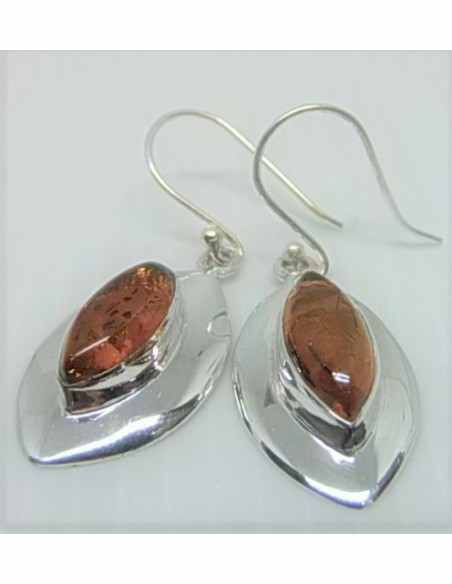 Boucles ambre argent