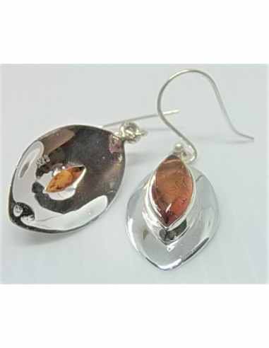 Boucles ambre argent
