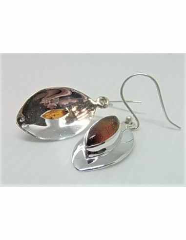 Boucles ambre argent