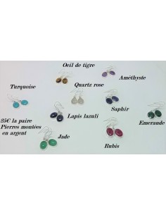 Boucles d'oreilles pierres semi-precieuses