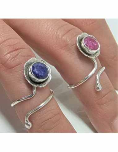 bague ajustable pierre argent