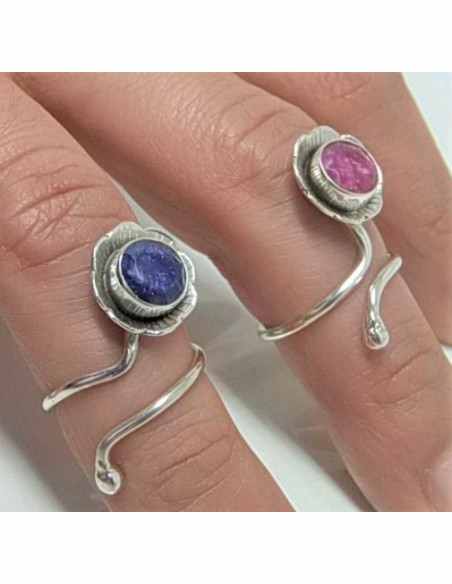 bague ajustable pierre argent
