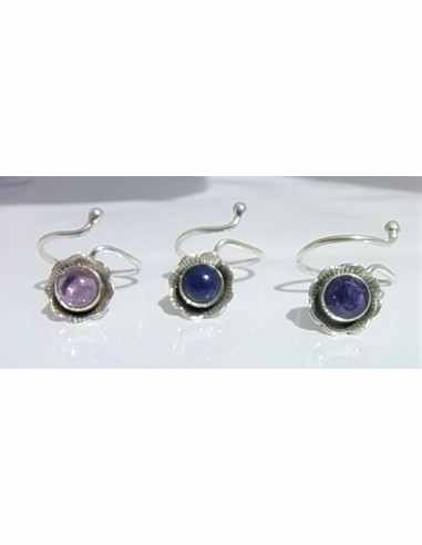 bague ajustable pierre argent