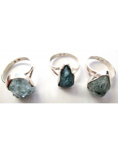 Apatite bleue brute bague 2