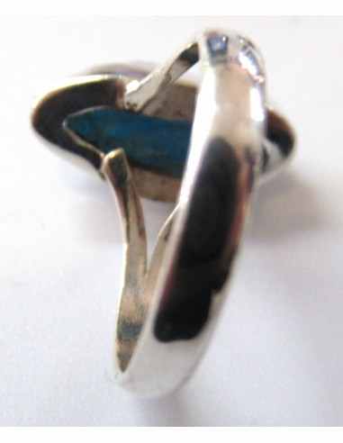 Apatite bleue brute bague