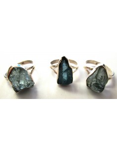 Apatite bleue brute bague 2