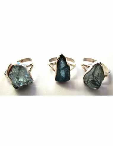 Apatite bleue brute bague
