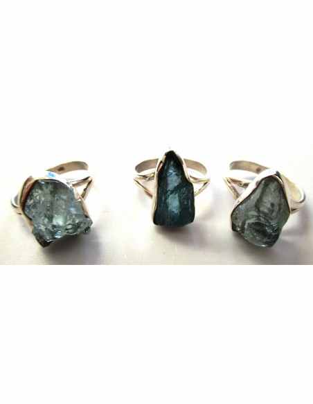 Apatite bleue brute bague