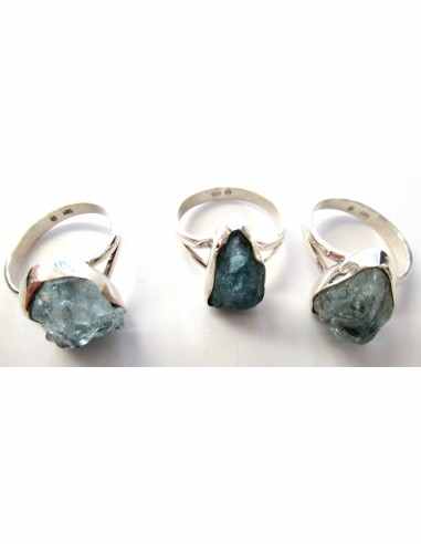 Apatite bleue brute bague