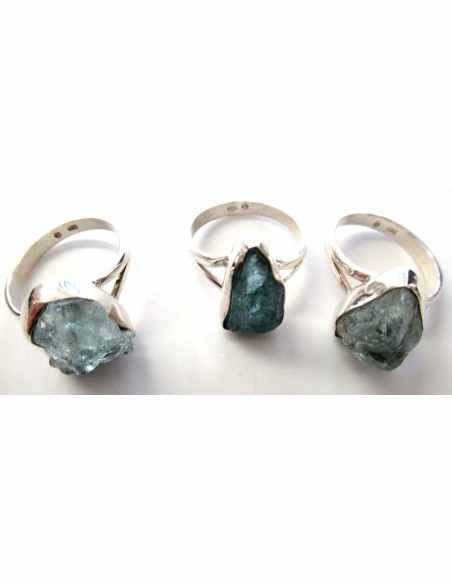 Apatite bleue brute bague