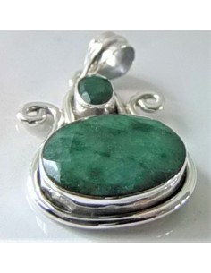Pendentif emeraude montee argent 2