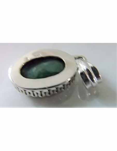 Emeraude argent pendentif