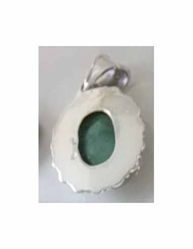Emeraude semi-precieuse argent pendentif